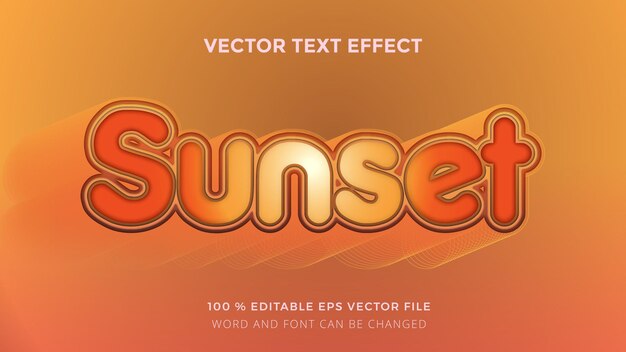 Sunset two text effect