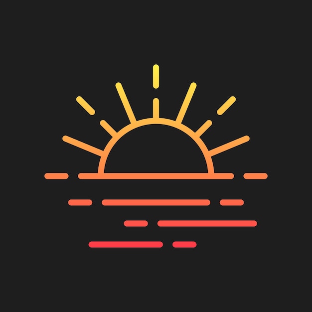 Sunset vector logo Bright gradient icon on black background