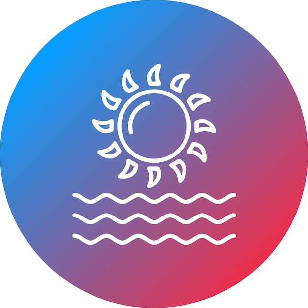 Икона векторного изображения Sunset View может быть использована для туристического агентства