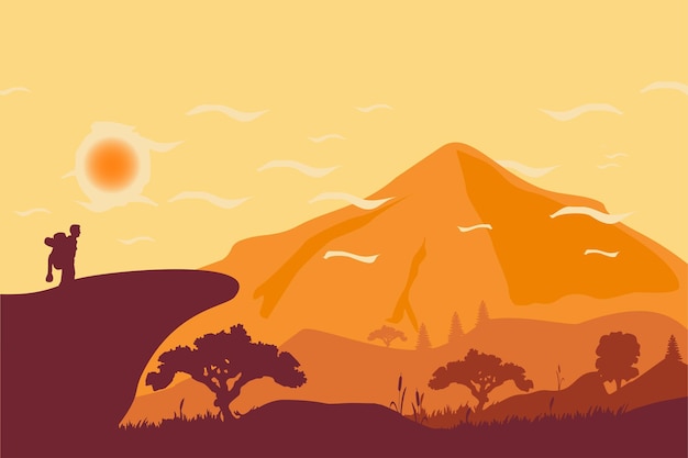 Sunset view vector art