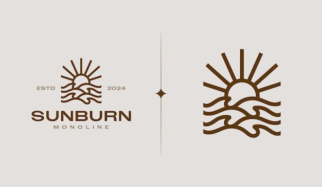 sunset wave logo template universal creative premium symbol vector illustration creative minimal design template symbol for corporate business identity