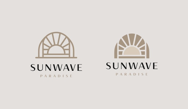 Sunset wave Logo Template Universal creative premium symbol Vector illustration