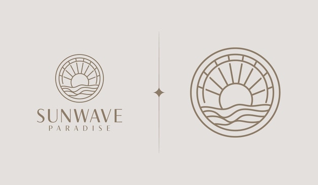 Sunset wave Logo Template Universeel creatief premium symbool Vector illustratie