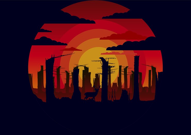 Vector sunset