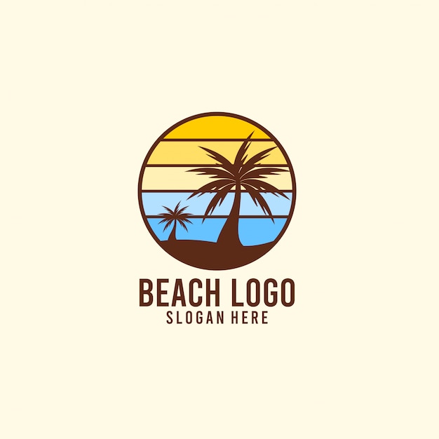 Sunshine and Beach Holiday Logo 