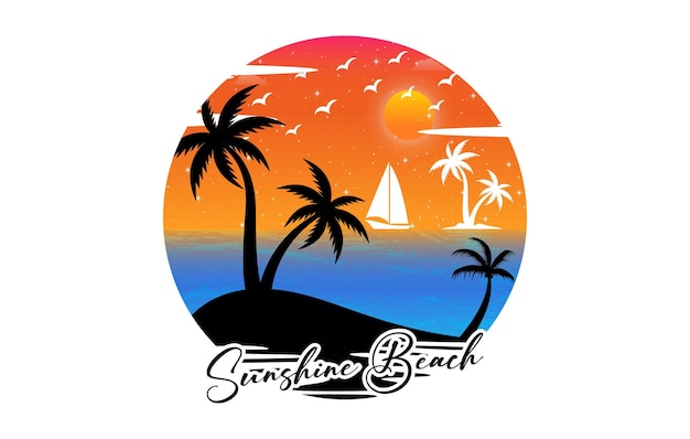 sunshine beach t shirt design