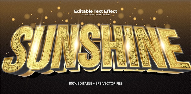 Sunshine editable text effect in modern trend style