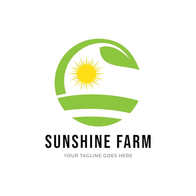 Sunshine familie boerderij logo ontwerp.