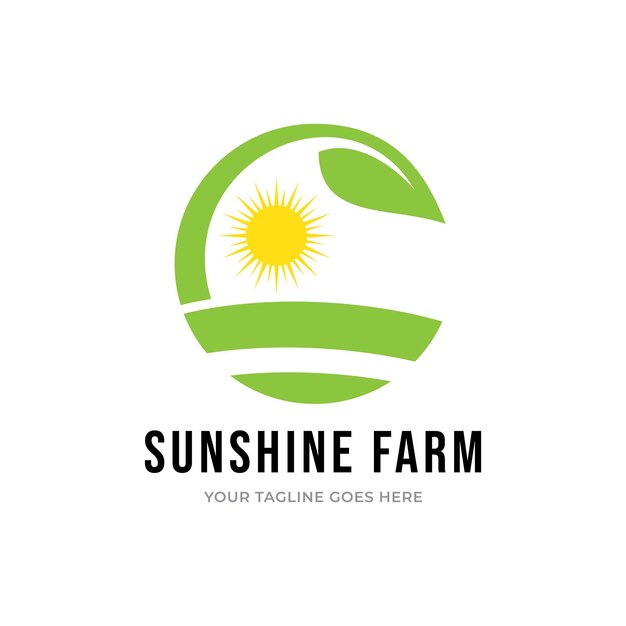 Sunshine family farm logo design.