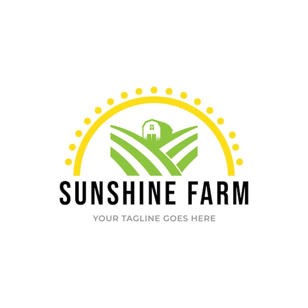 Sunshine family farm logo design.
