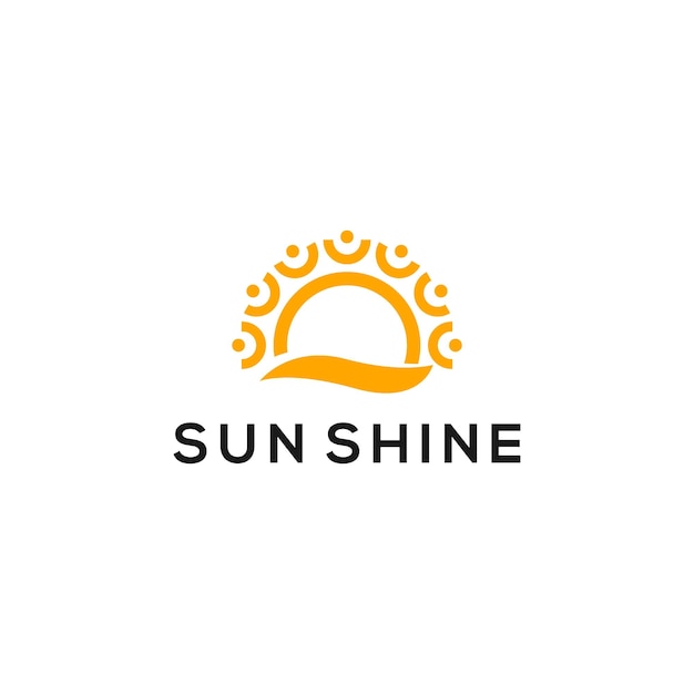 Sunshine Logo Design Concept Template Vector