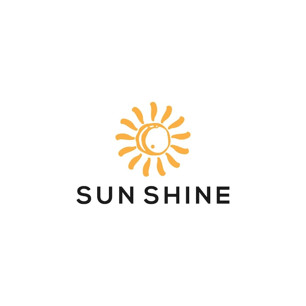 Sunshine logo design concept template vector