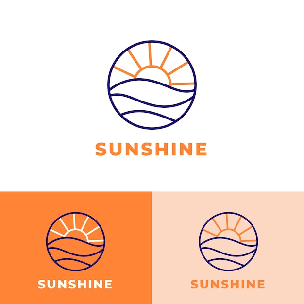 Vettore luce del sole logo template