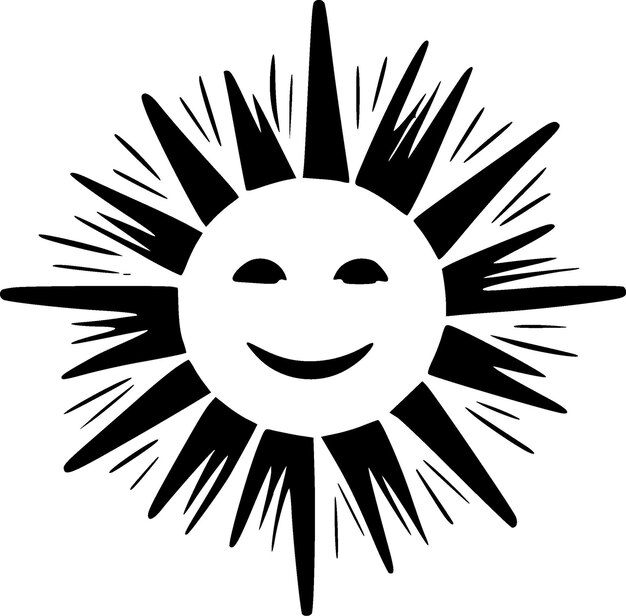 Sunshine Minimalist and Flat Logo Vector illustration