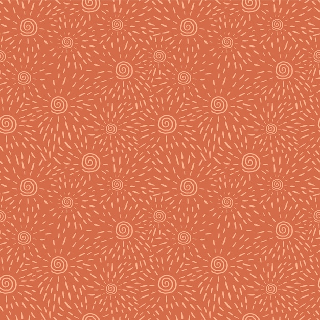 オレンジ色のシームレスなパターンで太陽の光