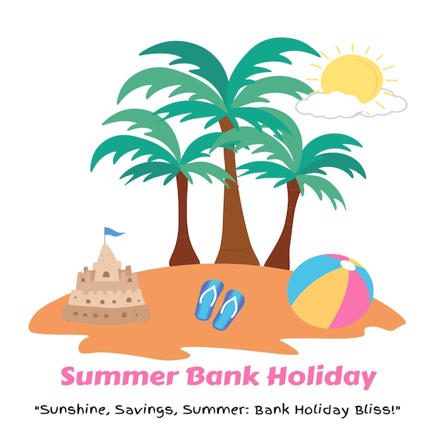 Vector sunshine savings zomer bank vakantie bliss