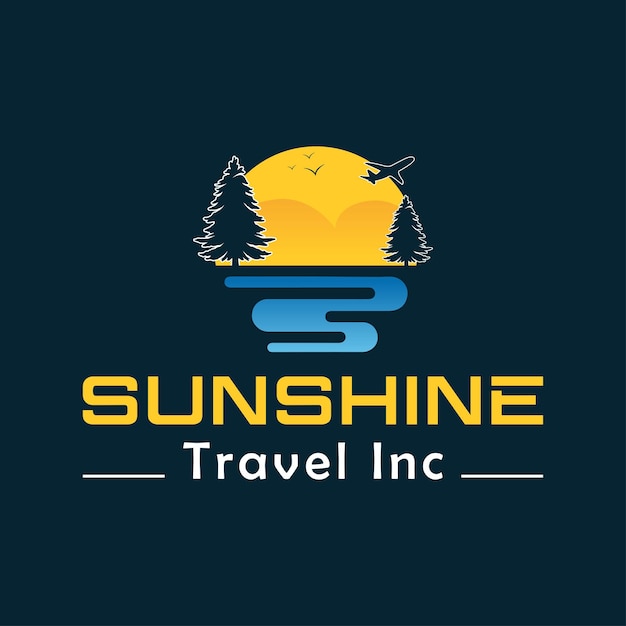 Vector sunshine travel inc logo design idea