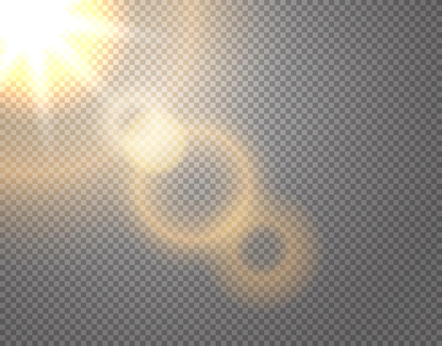 Vector sunshine vector effect isolated on transparent background