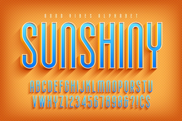 Premium Vector | Sunshiny 3d display font