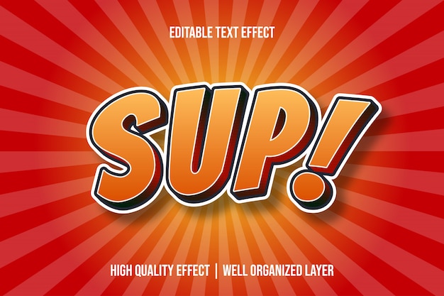 Sup! cartoon comic style text effect