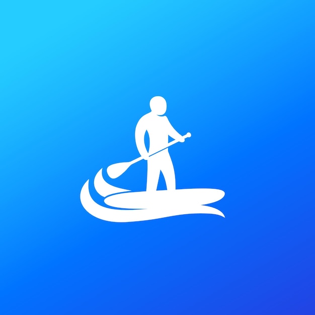 SUP, Stand up paddle surf board icon, vector