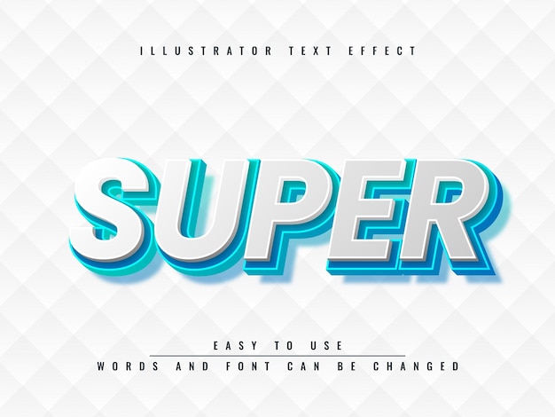 Super - 3d editable text effect template design