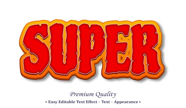 Vector super 3d editable text style effect