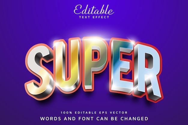 Super 3D Editable Vector Text Effect