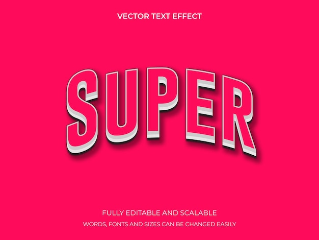 Super 3d text effect editable text style