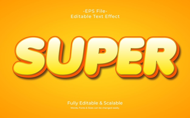 super 3d text effect fully editable vector