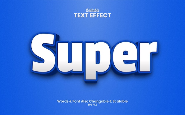 Vector super 3d type text effect eps file