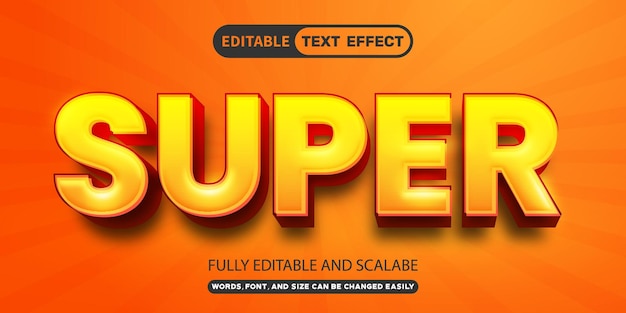 Super 3D vector bewerkbare tekst-effect