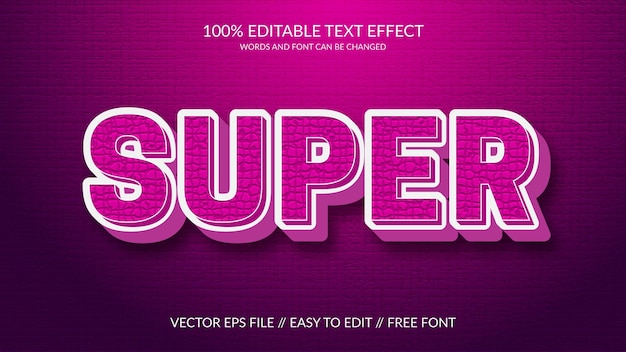 Super 3D Vector Fully Editable Text Effect