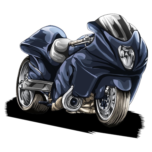 Super bike. sport motorcycle isolated on white background. vector illustration.