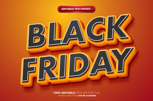 Effetto di testo modificabile per l'affare super black friday