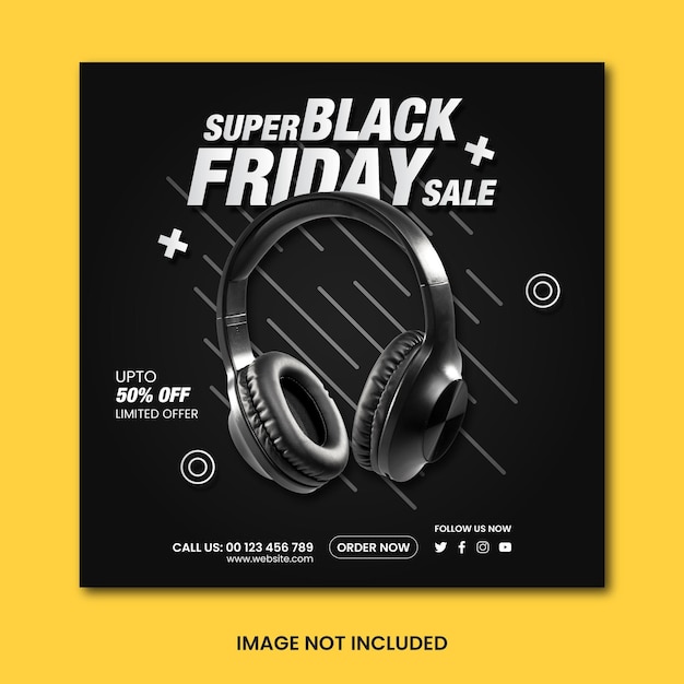 Vector super black friday sale social media post template