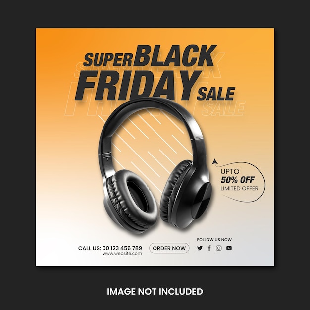 Super Black Friday Sale Social Media Post Template