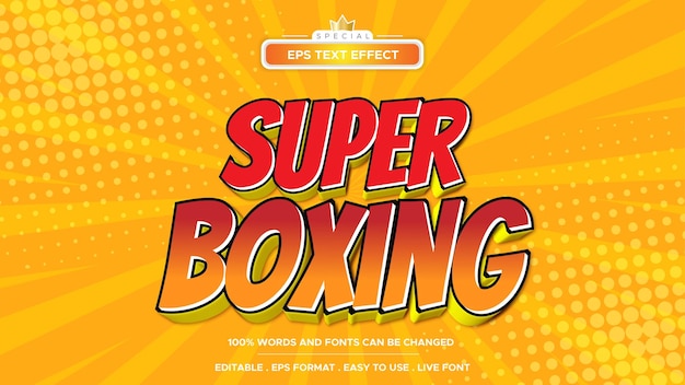 Редактируемый текстовый эффект Super Boxing