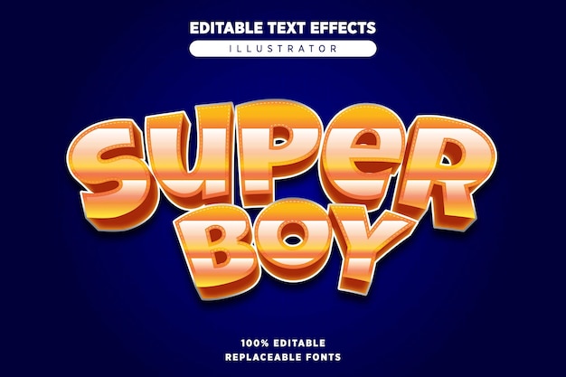 Vector super boy style text effect