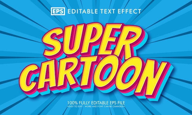 Super cartoon editable text effect