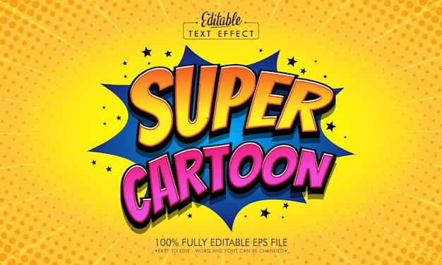 super cartoon editable text effect