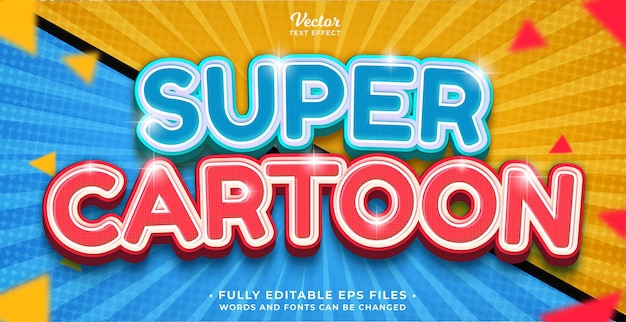 Super cartoon text effect editable eps cc