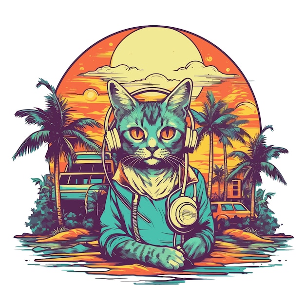 Vector super cat illustration