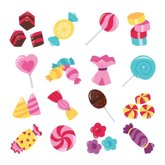 Vector super cheerful candy set