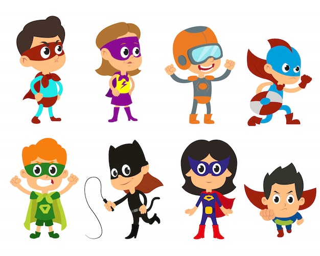 Vector super children illustration.