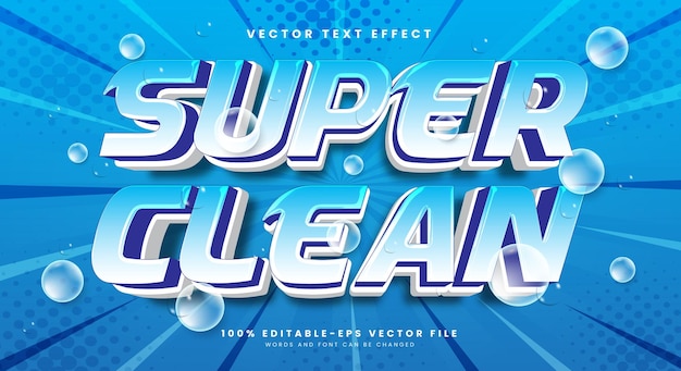Super Clean 3D bewerkbare tekst-effect sjabloon geschikt voor het schoonmaken van de achtergrond