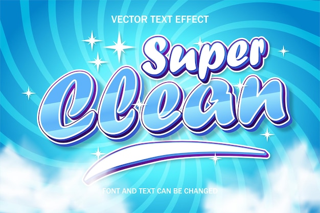 Super clean font typography editable text effect style lettering template cleaning style background