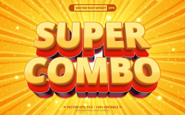 super combo trendy style triple layer editable 3d vector text effect
