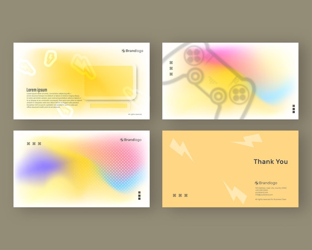 super cool presentation template with soft yellow color