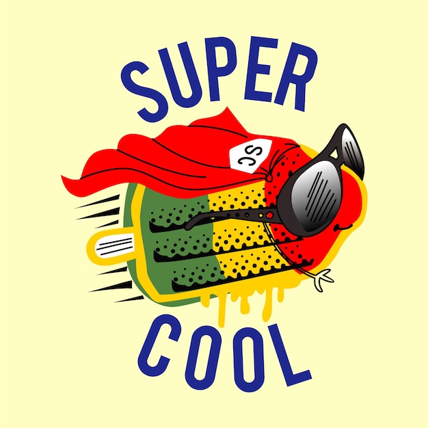 super coole held ontwerp cartoon vectorillustratie